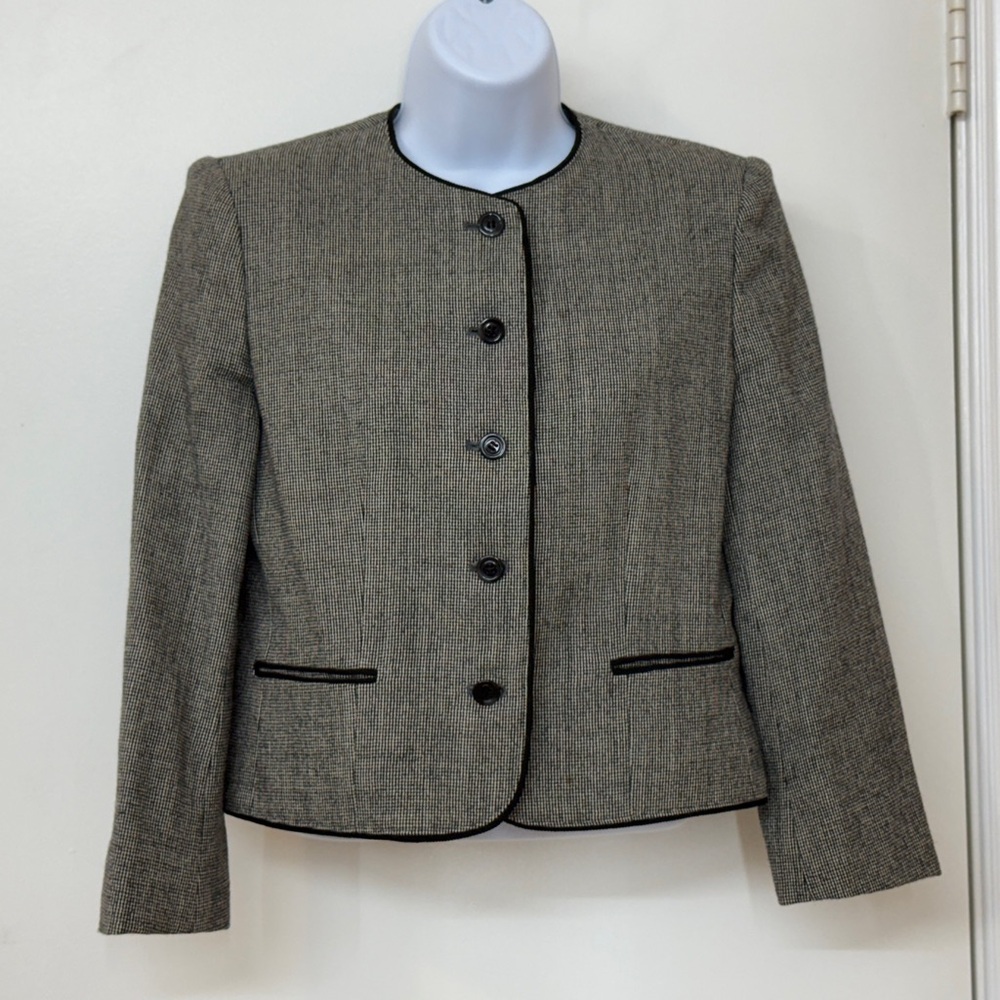 Made In Japan-Epitome Women Wool Blazer, Gray, 100% Pure Wool, Lined, Size 4P